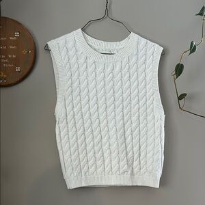 Abercrombie & Fitch White Ribbed Tank Top Sweater